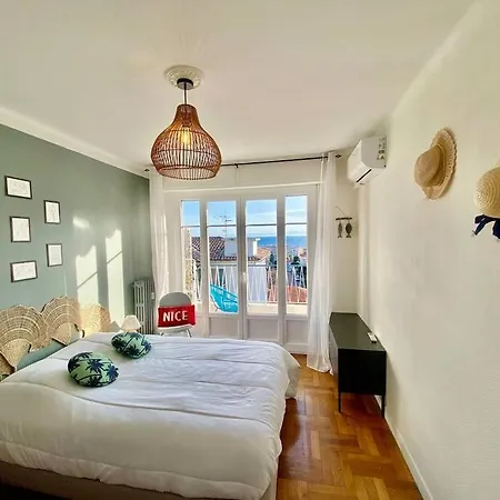 Nice 2P Vue Mer- 5Min Plage, Terrasse, Ac, Parking Exterior photo
