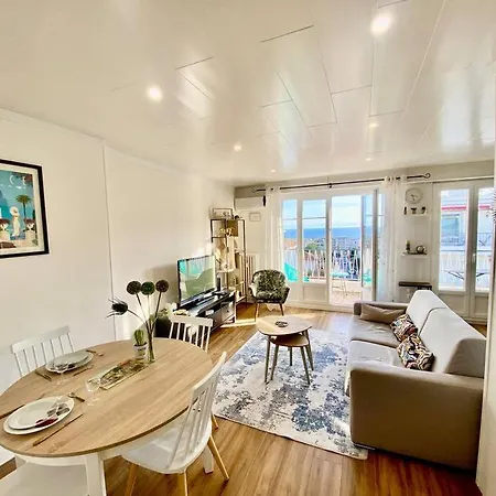 Nice 2P Vue Mer- 5Min Plage, Terrasse, Ac, Parking Exterior photo