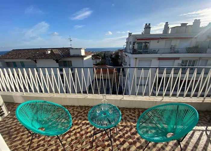Nice 2P Vue Mer- 5Min Plage, Terrasse, Ac, Parking